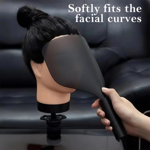 Barber Salon Face Shield Plastic Hairdressing Haircut Face Mask Professional Hair Cutting Eye Protector Cover (Black)