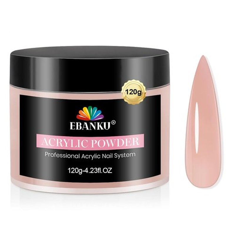 EBANKU Acrylic Nail Powder - Rosy Colors, 120g | Professional Long-Lasting Formula, No Lamp Needed