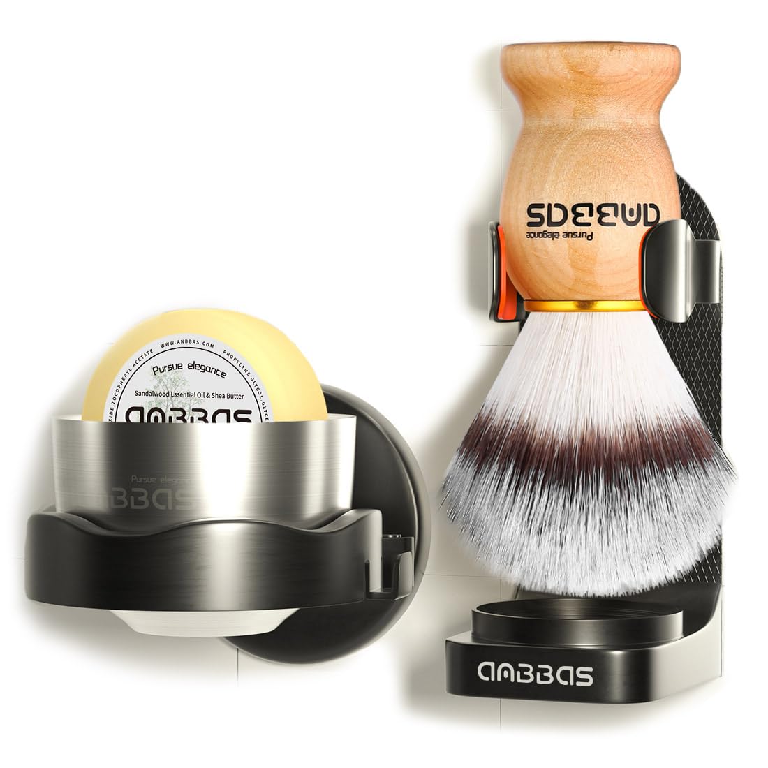Anbbas 5IN1 Wall Mounted Shaving Brush Set for Men Smooth Shave in Shower