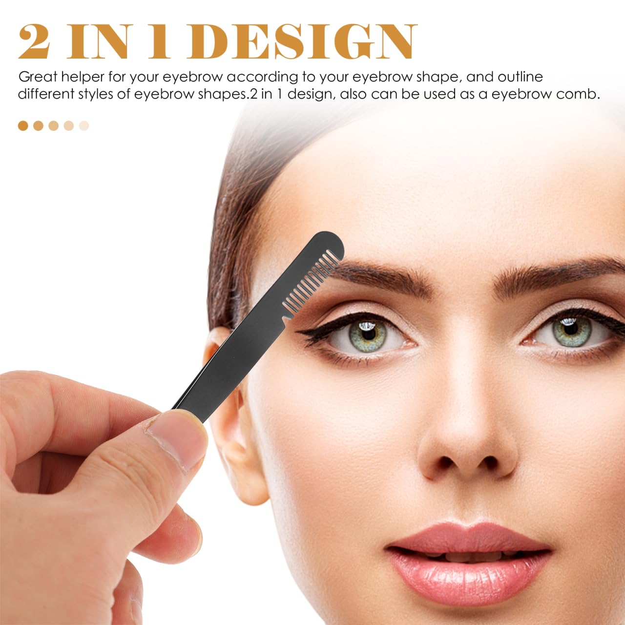 PRETYZOOM Eyebrow Tweezers Stainless Steel Slant Tip 2 in 1 Precision Brow Shaping Tool for Women Lash Applicator and Facial Hair Removal 3 PACK