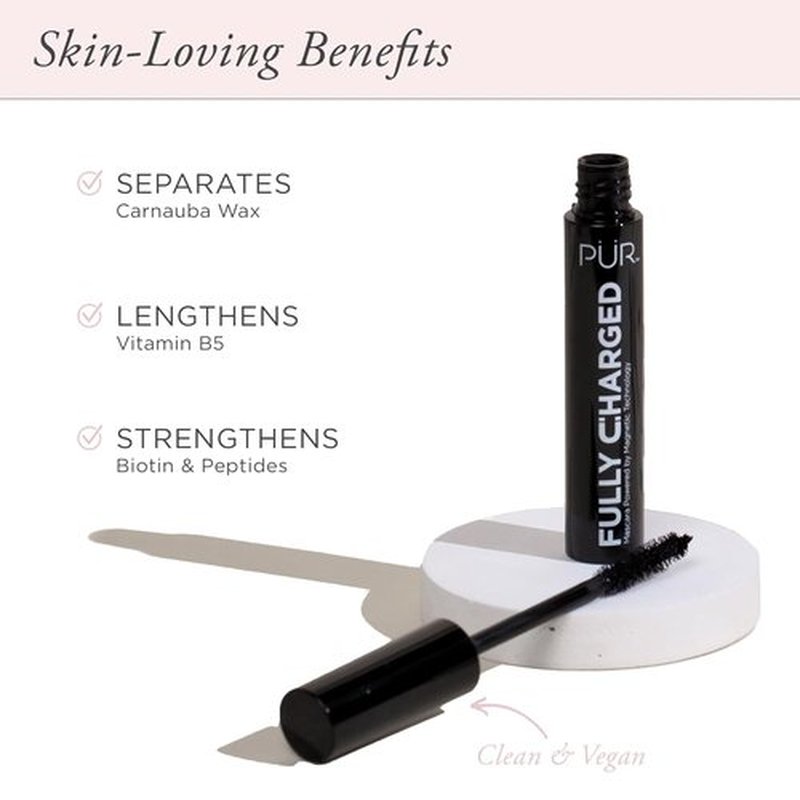 PÜR MINERALS Fully Charged Mascara - Volumizing & Lengthening Formula for Bold Lashes
