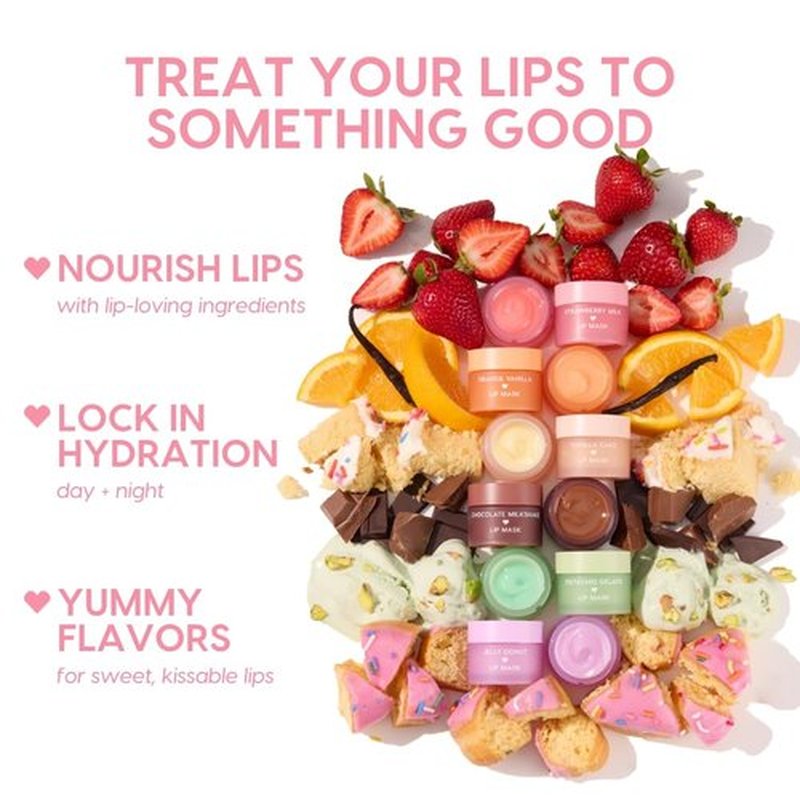 ColourPop Fresh Kiss Lip Mask - Leave-On Lip Moisturizer & Overnight Treatment - Replenishes Dry Lips with Shea Butter & Vitamin E - Strawberry Milk (0.28 oz)