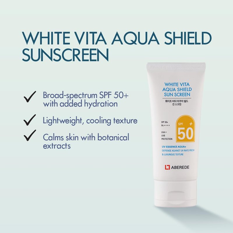 Vita Aqua Korean Sunscreen SPF 50+ | Lightweight Hydrating Sunblock with Triple Hyaluronic Acid - 1.69 fl oz/50ml