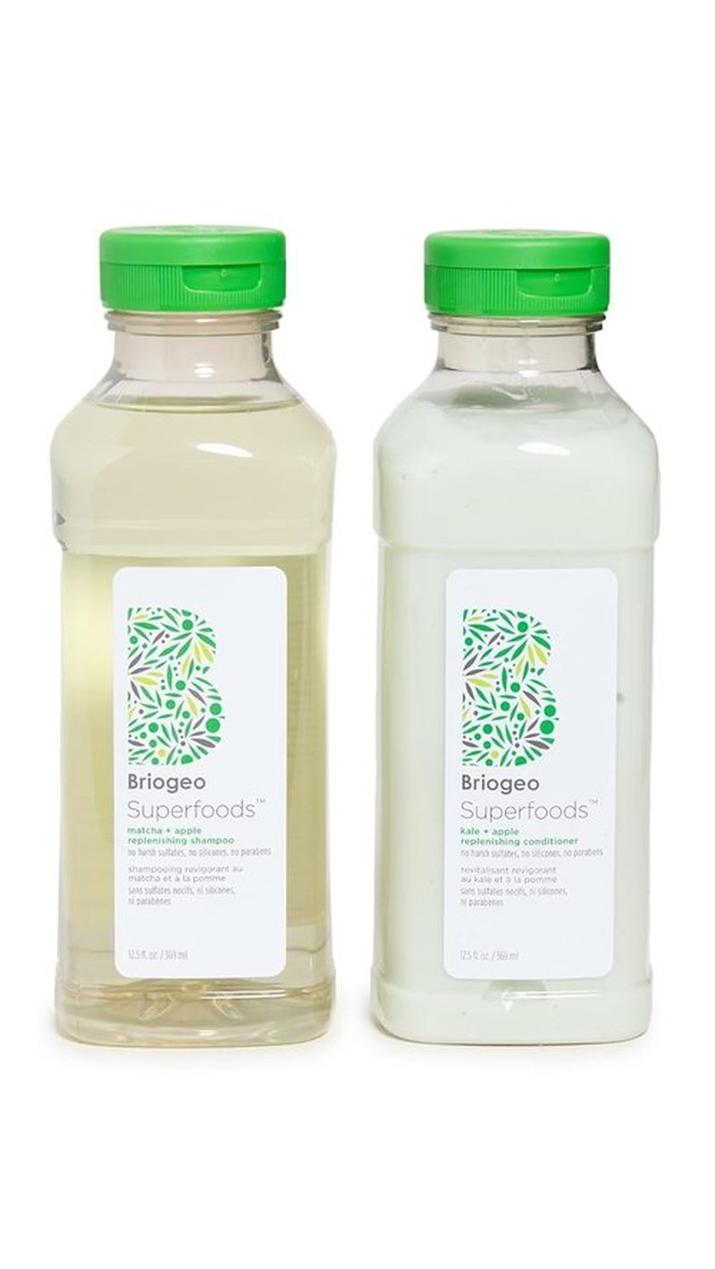 Briogeo Superfoods Matcha Hair Pack - Antioxidant-Rich Shampoo & Conditioner Duo | Vegan & Cruelty-Free | 2 x 12.5 fl oz