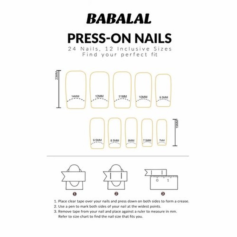 BABALAL French Tip Press on Nails Medium Square Fake Nails Black Pink Glue on 3d Star Charm 24Pcs Rhinestone Squoval Artificial Cute False Acrylic Nails for Women and Girls