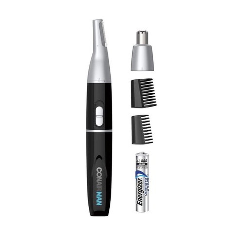 ConairMAN All-in-One Personal Trimmer - Versatile Grooming Kit for Nose, Ear & Eyebrows | 4-Piece Set