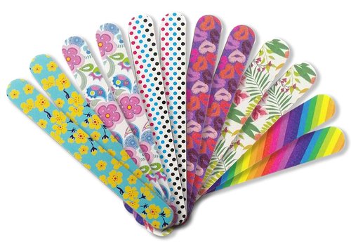 New8Beauty Emery Boards for Nails Series (12-Pack) (Multi-colored)
