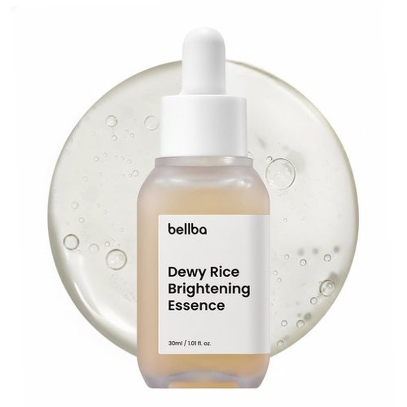 BELLBA Dewy Rice Essence Korean Serum for Face - K-beauty Skincare Rice Serum - Get Even Tone and Glass Skin - Hydrating, Lightweight, Non-Comedogenic (1 fl.oz)