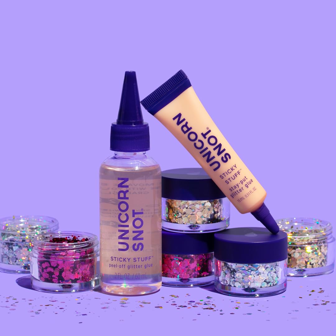 UNICORN SNOT Glitter Glue Primer | Sticky Stuff™ Peel Off Glitter Glue for Long-Lasting Perfection | Halloween Costume Makeup, Dries Clear