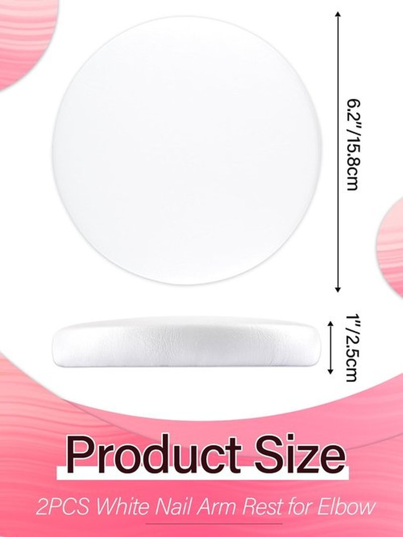2PCS Elbow Rest Pads for Desk, TOROKOM Ergonomic Arm Rest Pads with Non-Slip Base, Elbow Rest for Nail Tech, Arm & Wrist Rest Cushioning Pads for Office Computer Relax Supplies (White)
