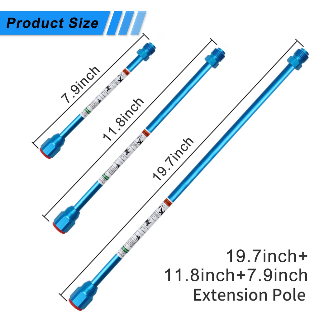 Airless Paint Sprayer Spray Gun Tip Extension Pole Rod 3 Pack Airless Sprayer Gun Spray Painting Wand 8inch 11.8inch 20inch