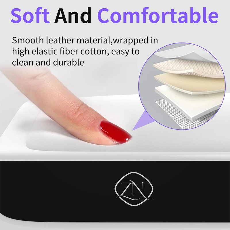 ZIZZON UV LED Nail Lamp with Arm Rest Pillow for Gel Polish 72W Power Nail Light Dryer with 4 Timers and Touch Screen Perfect for Salon or Home Use