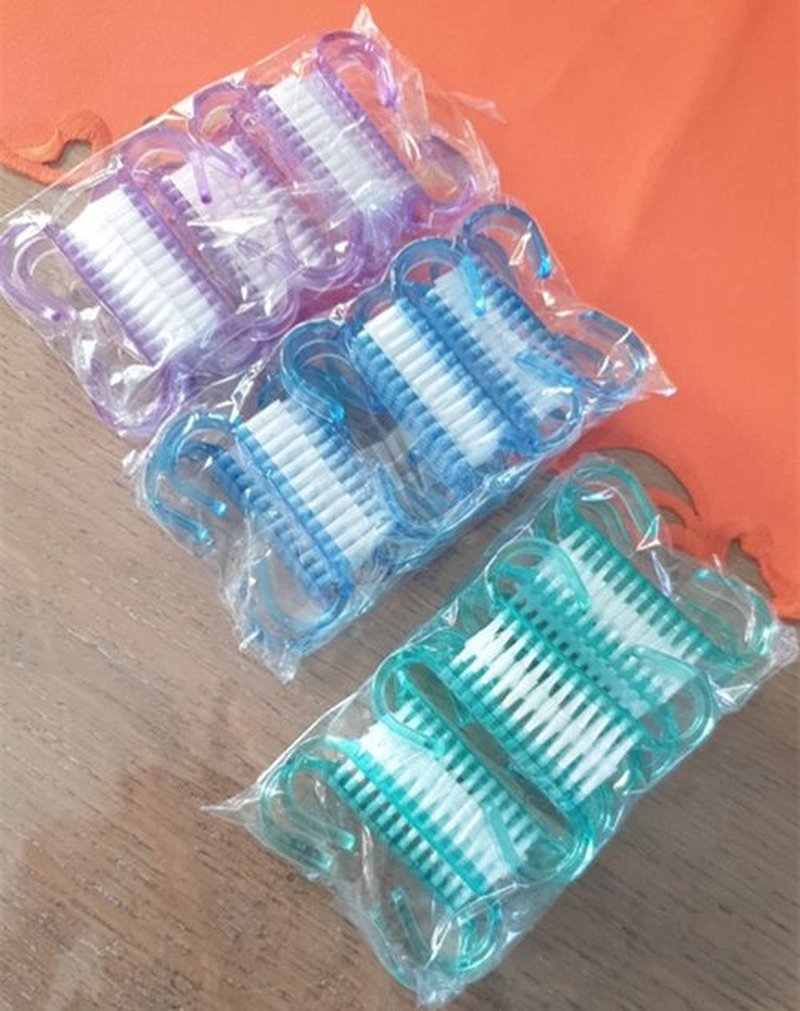 20pcs nail brushes for cleaning, Handle Grip Nail Brush, Random Color Hand Fingernail Brush Cleaner Scrubbing Kit Pedicure for Toes and Nails Men Women