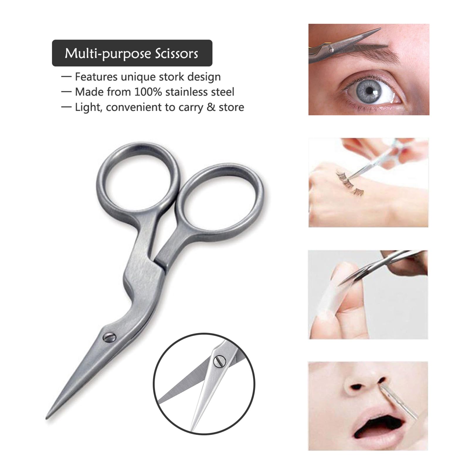 FITDON Eyebrow Grooming Set, Eyebrow Tweezers & Curved Brow Scissors & 3PCS Brow Razors Trimmer & Eyebrow Brush with Spoolie