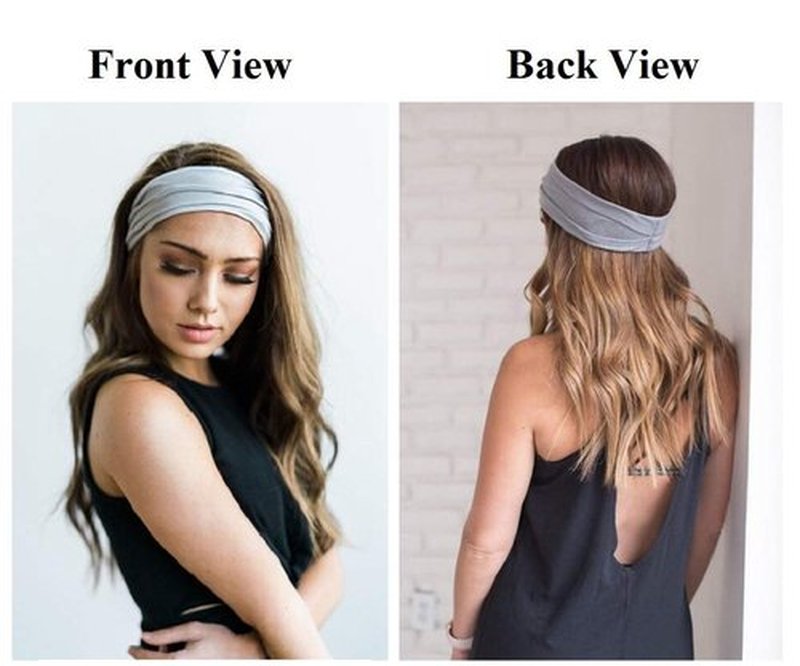 Huachi Headbands for Women Non Slip - Wide Elastic Sports Sweatband Headbands, Soft Stretchy Hair Bands for Yoga, Workout, Running & Daily Use, 6 Pack Thick Head Bands