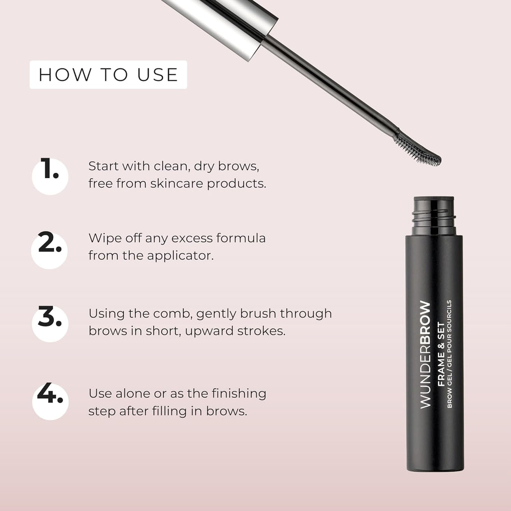 Wunderbrow Clear Eyebrow Gel - Long-Lasting Flexible Hold, Flake-Free & Zero Residue