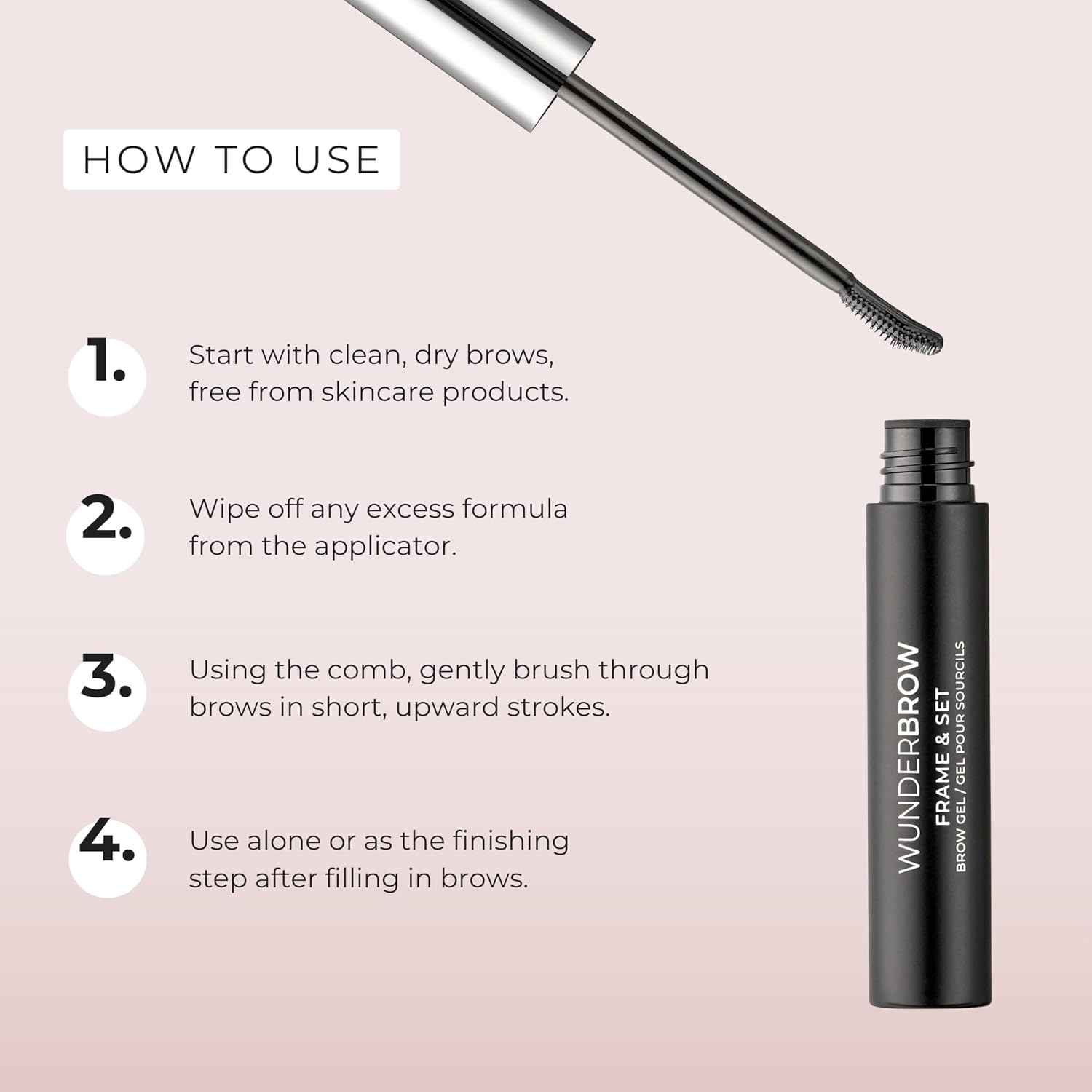 Wunderbrow Clear Eyebrow Gel - Long-Lasting Flexible Hold, Flake-Free & Zero Residue