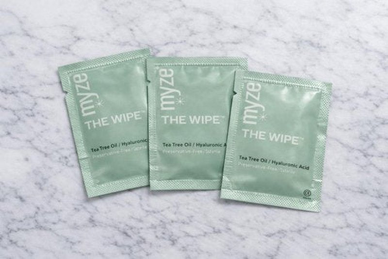 The Wipe™ from myze | Preservative Free Tea Tree Oil & Hyaluronic Acid Eyelid Wipes for Daily Relief | 30ct Sterile Lid Cleaning Wipes
