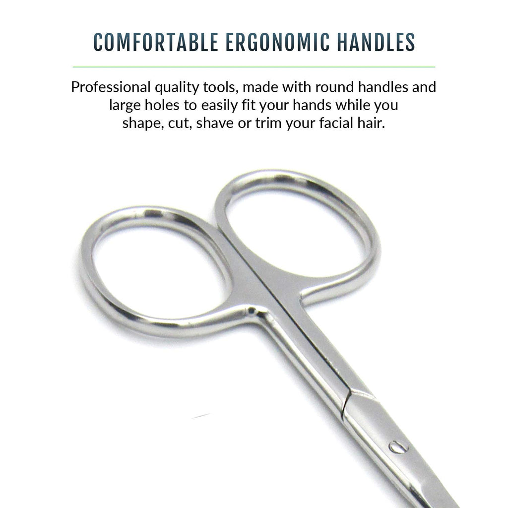 MELWEY Pack of 2 Rounded & Curved Blunt Tip Scissors, Eyebrow & Baby Nail
