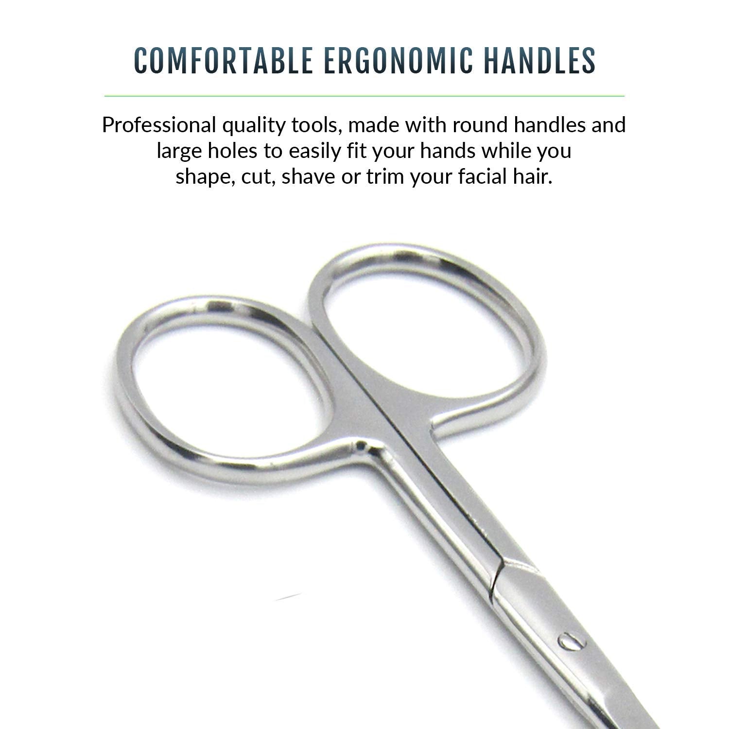 MELWEY Pack of 2 Rounded & Curved Blunt Tip Scissors, Eyebrow & Baby Nail