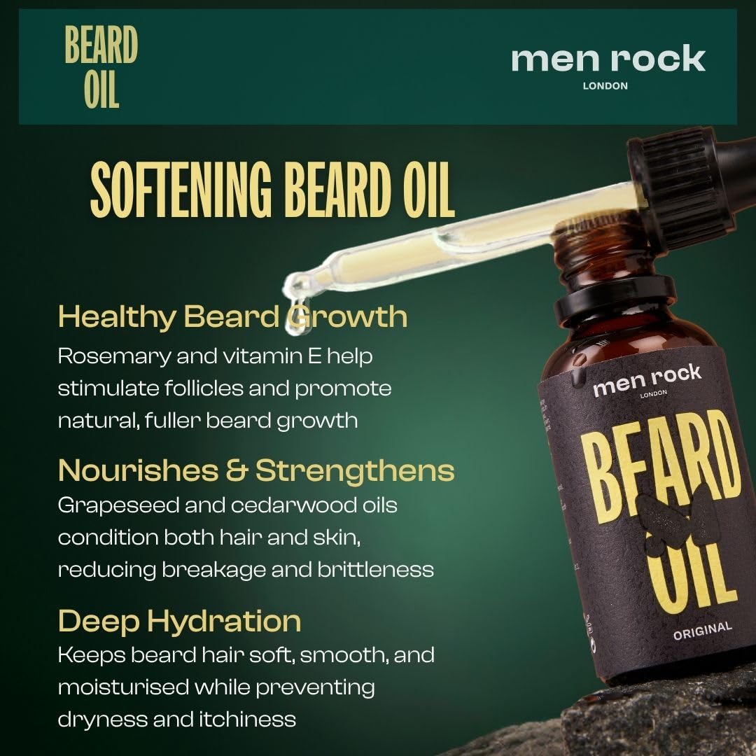 Men Rock Beardy Beloved Awakening Essential Beard Kit - Sicilian Lime - Beard Oil, Balm, and Wash - Mens Face Care - Skincare Products for Men - 3 Pc