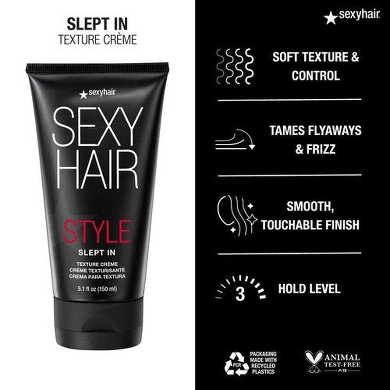 SexyHair Style Slept In Texture Cream - Lightweight Control & Shine | Soft Texture, Easy Wash Out