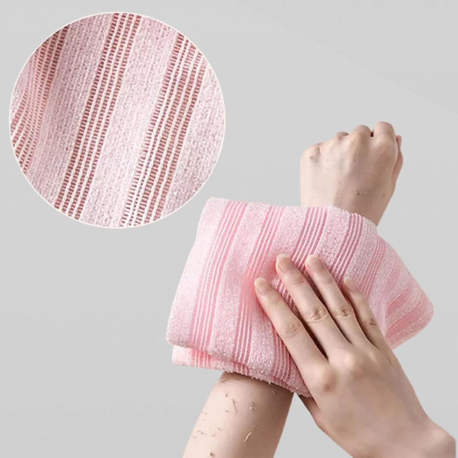 Blissal Exfoliating Shower Towel, 2-in-1 Exfoliating Towel, Premium Scrub Wash Cloth for Body Face, Blissal exfoliating Towels-Body Scrubber with 2 Sides for All Skin Types (Black+Pink)