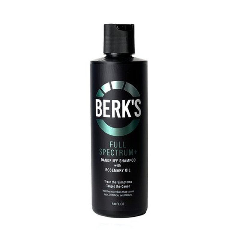 Berk's Medicated Coal Tar Dandruff Shampoo – Triple Action Formula with 3% Salicylic Acid & 1.5% Sulfur – Full Spectrum with Rosemary Oil – Flake & Itch Control – 8 Fl Oz