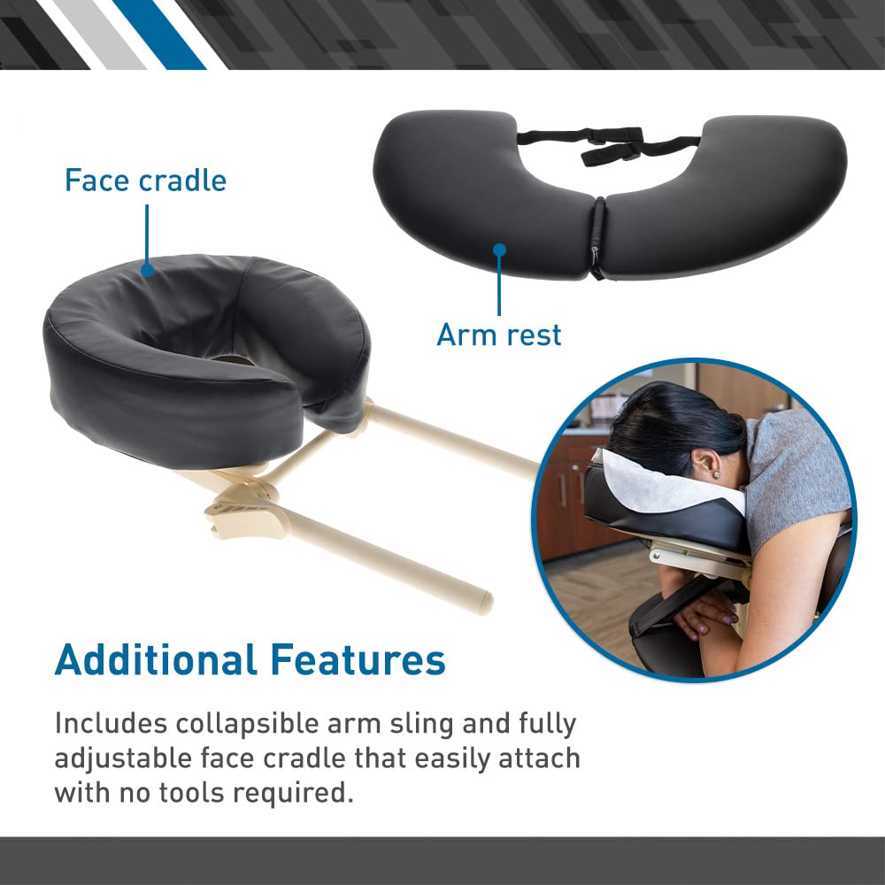 BodyMed Portable Massage Table with Face Cradle, PU Cover, 3"" Multi-Layered Foam System with Memory Foam, Easy Setup, 450lb Weight Capacity