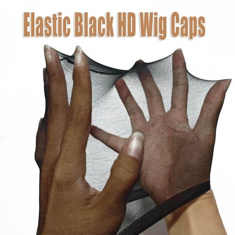 FDBJulyy 20 Pcs Black Transparent HD Wig Cap, Thin Nylon Cap for Women, Suitable for Parties, Weddings, Graduations, Halloween