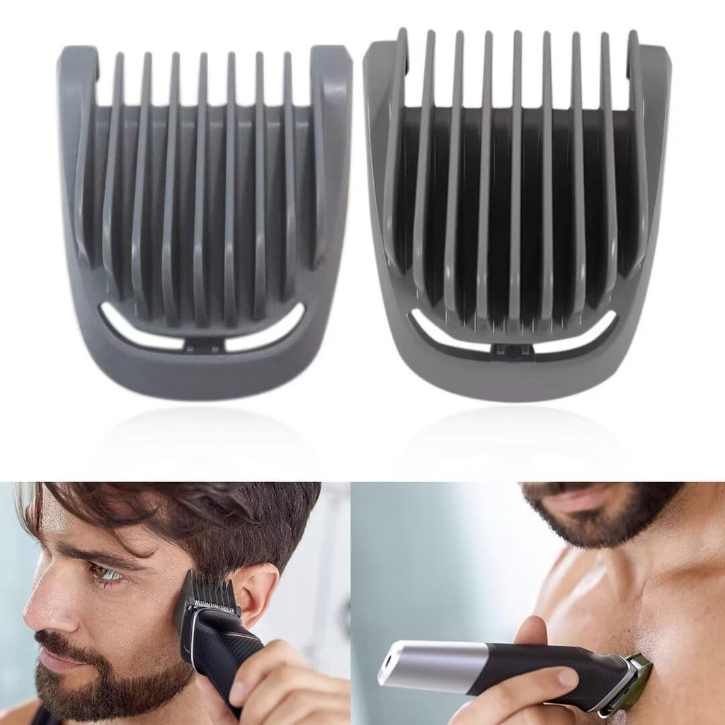 Beard Stubble Blade Guards for Philips Norelco Multigroom Trimmer - New Guide Comb Set for Models 3000, 5000, 7000, BT5511, MG3750, MG3760, MG5700, MG5750, MG5760, MG7750, MG7770, MG7790, MG7791