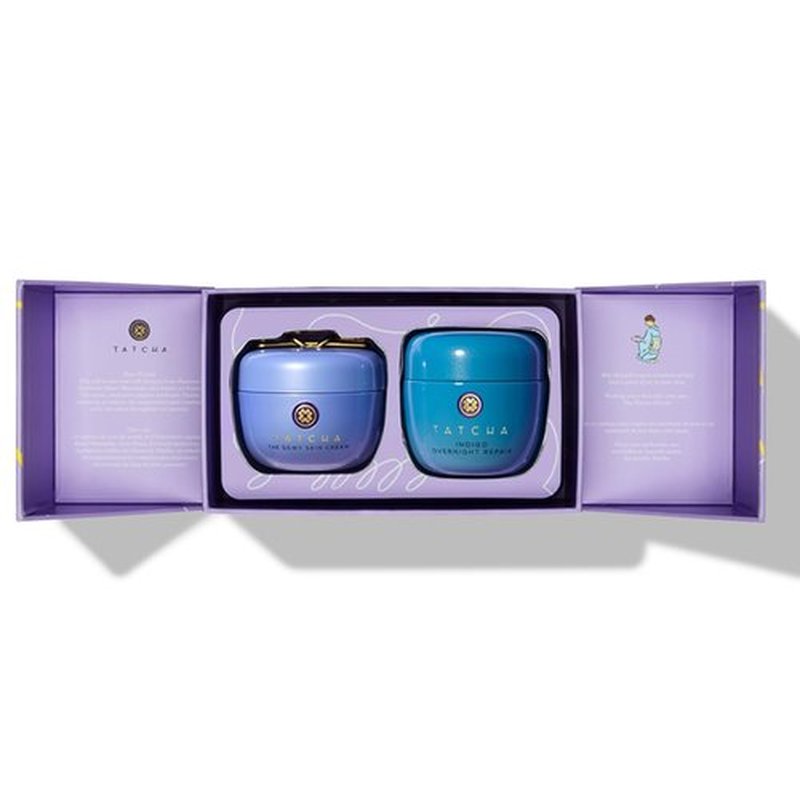TATCHA AM + PM Moisture Duo - Hydrating Holiday Gift Set with Dewy Skin Cream & Indigo Serum