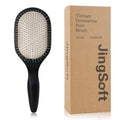 Oak Wooden Hair Brush - Anti-Static Detangler with Metal Bristles for All Hair Types | Black