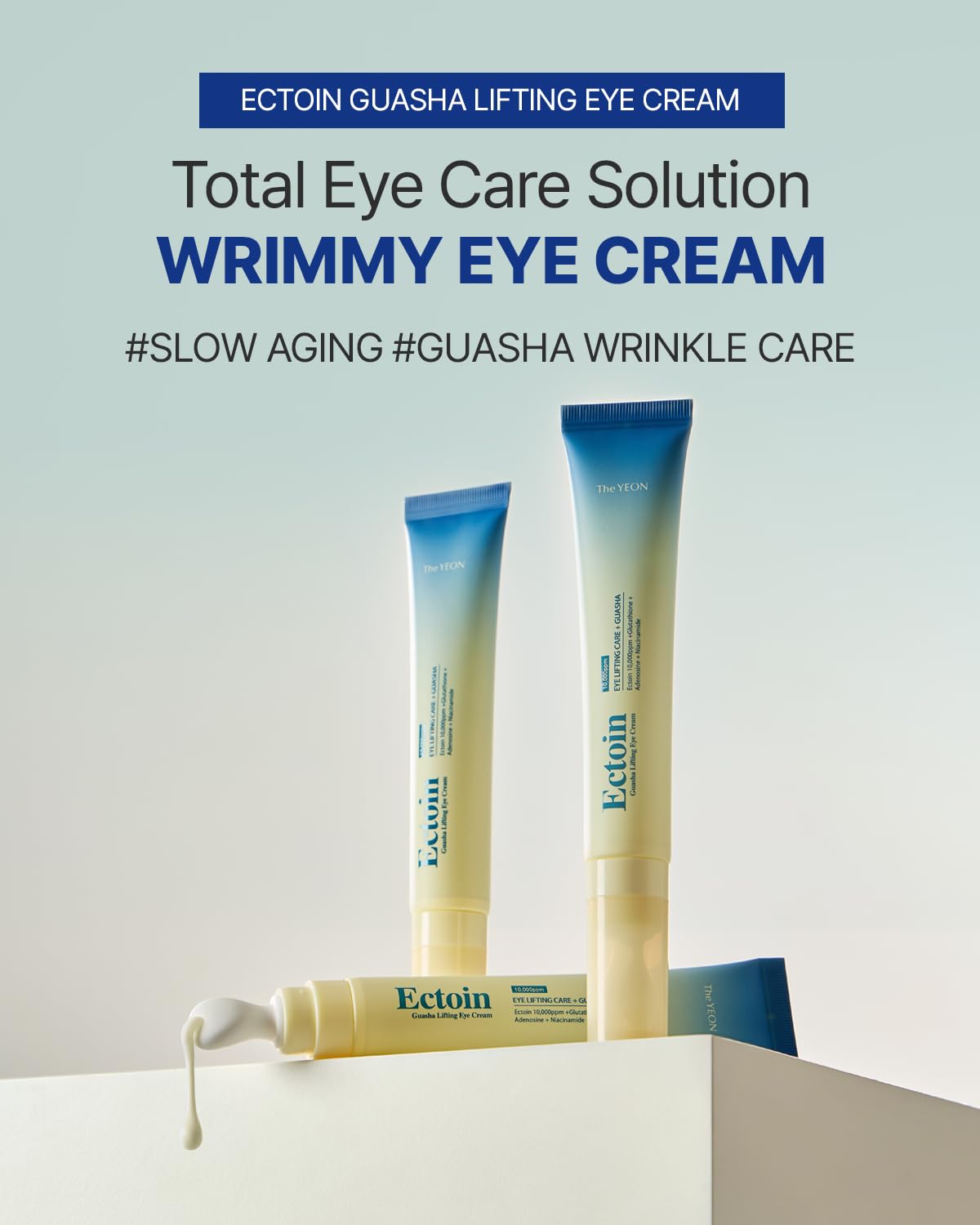 The Yeon Ectoin GuaSha lifting Eye Cream 30ml - Korean Skincare Anti-Wrinkle Eye Cream for Dark Circles, Puffiness, Brightening & Firming