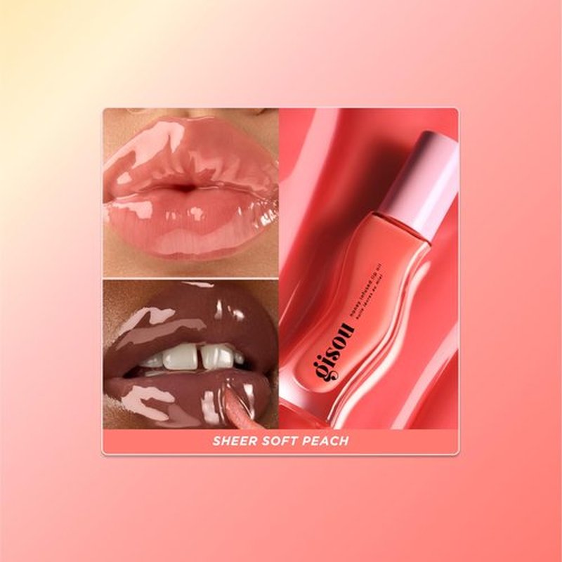 Gisou Honey Infused Lip Oils – Gloss Hour Edition – Hydrating, Non-Sticky Lip Gloss Set with Raspberry Swirl, Bee-llini Peach & Glazed Plum, All Lip Types, Perfect As Valentine Gifts