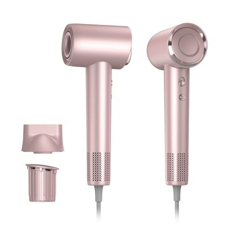Hair Dryer, 130000RPM High-Speed Brushless Motor Blow Dryer for Fast Drying, 400 Million Negative Ions Hair Dryers for Women, Hair Blow Dryer with Nozzle & Fragrance Essence Capsule (Champagne Pink)