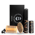 Wireless Electric Heated Beard Straightener Set-FACEPOS Elegant Crackle Pattern Design + Bonus Beard Brush & Wooden Comb for Perfect Grooming Electric Hair Curling Irons Electric Hair straightene