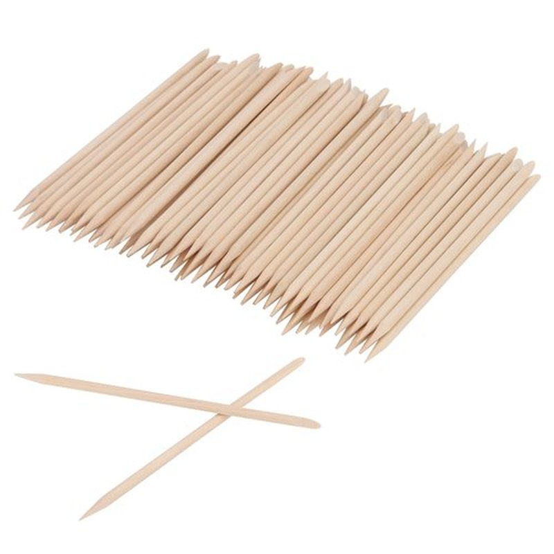 SOUJAP 1200 Pcs 4.5 Inch Orange Sticks for Nails, Wood Cuticle Sticks, Double Sided Wooden Cuticle Pusher Tool for Cuticle Pusher Remover Manicure