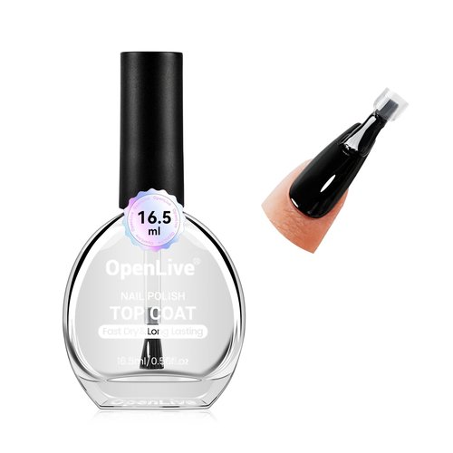 OpenLive Top Coat Clear Nail Polish - Quick Dry, High Shine & Long Lasting Gloss | 16.5ml