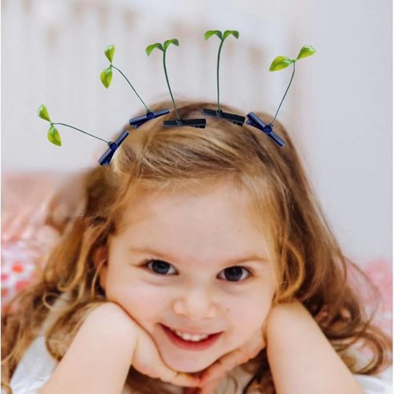 100pcs Bean Sprouts Plant Clips Sprouts Rave Hairpins Sprout Clips Funny Barrette Little Grass Headwear Hair Accessories for Women Kids Girls Lady Home School Party