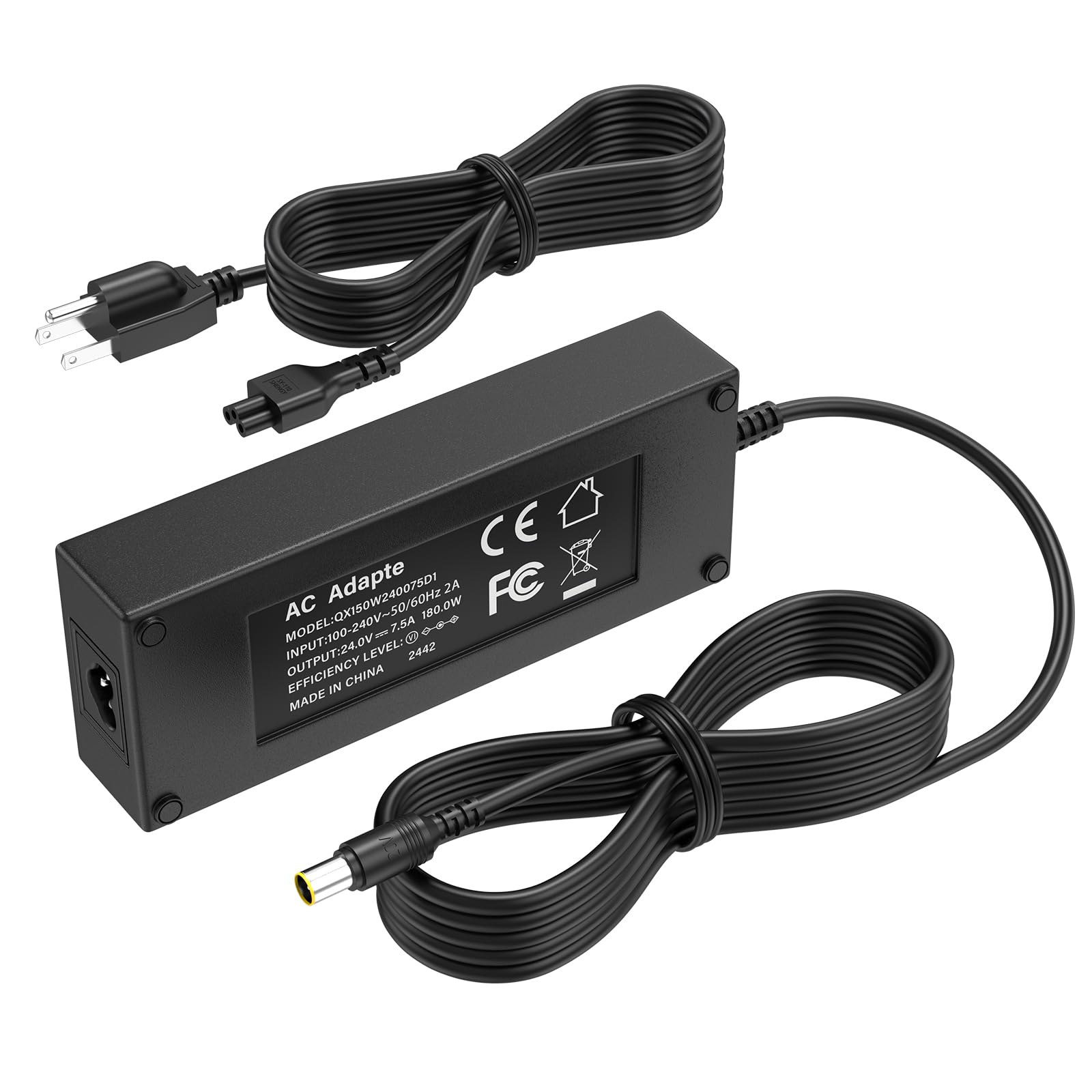 24V 180W Generator Charger for Jackery 1000 Portable Solar Generator Power Station Power Cord AC Adapter Compatible with Jackery Explorer 1000 880 E1000 E880 1002Wh 880Wh 3x1000W Charging Plug Cable