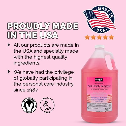 PRONAIL - Non-Acetone Nail Polish Remover Professional, Maximum Strength, 1 Gallon