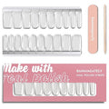 banmagately Nail Polish Strips, 20Pcs Salon Quality Gel Nail Stickers, Easy Long Lasting Wraps for Short Nails no UV Light Needed (Clear)