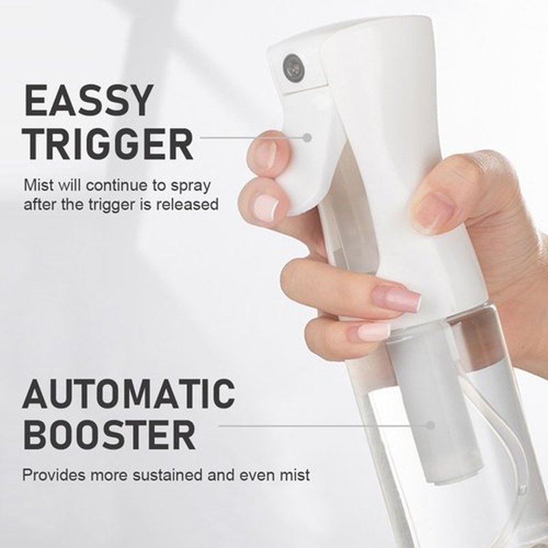 ELEMSY Spray Bottle for Hair - Continuous Mister (2 Pack, 6.8 OZ) | Ultra Fine Mist for Hairstyling & Cleaning