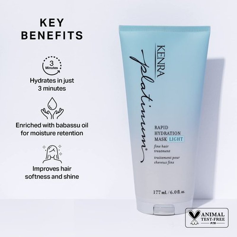 Kenra Professional Platinum Rapid Hydration Mask - Fine Hair Treatment for Nourishment | 6 oz.