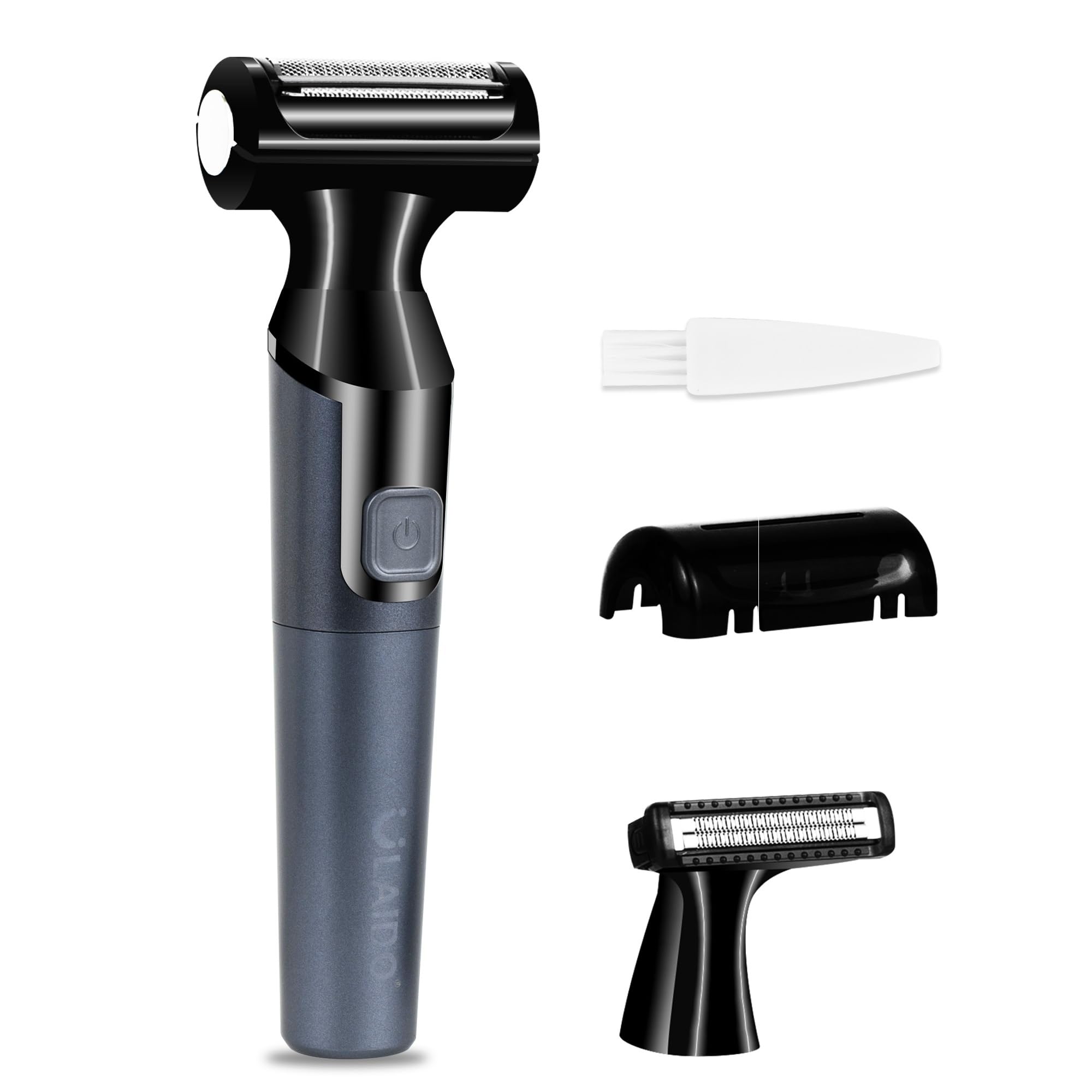 ULAIDO Body Hair Trimmer for Men, Electric Groin Pubic Hair Trimmer, Body Hair Groomers, Waterproof Wet/Dry Ball Trimmer for Full Body and Privates with Replacement Body Groomer Foil Heads