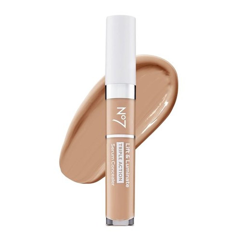 No7 Lift & Luminate Triple Action Serum Concealer - Light Medium | Anti-Aging Liquid Makeup for Blemishes & Dark Circles (8ml)
