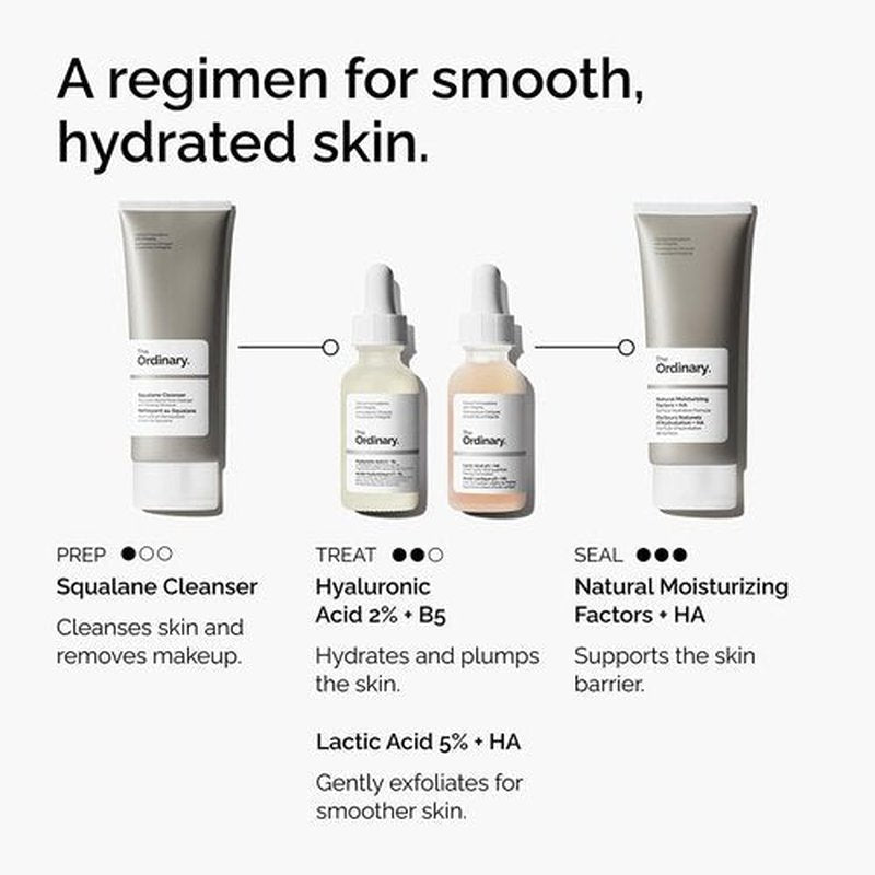 The Ordinary Lactic Acid 5% Exfoliating Serum - Hydrating Formula for Smoother Skin, 30ml
