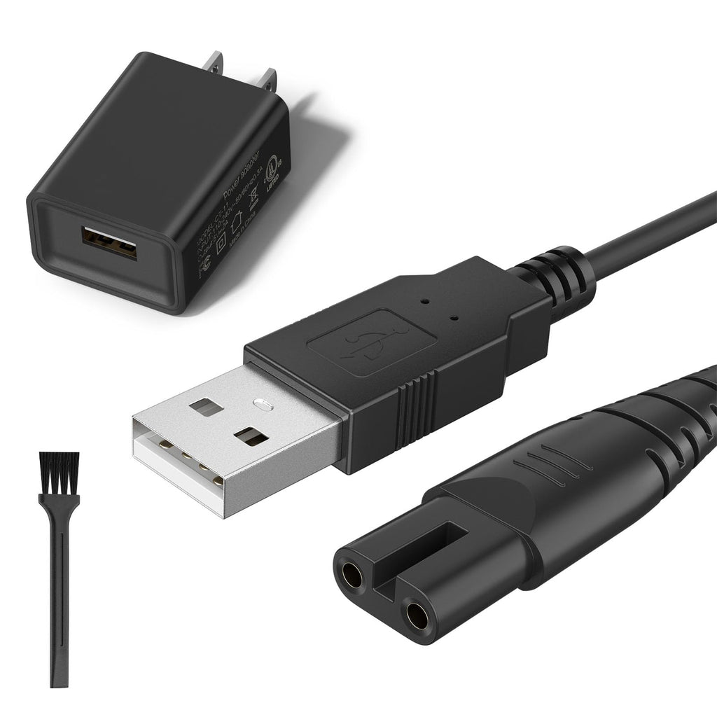 Charger Cable for Skull Pitbull Charger, Palm, Butterfly Kiss and Beast Clipper PRO Shaver, Charger Cable Cord with Wall Charger Adapter for Skull Pitbull Gold PRO Pitbull Platinum PRO