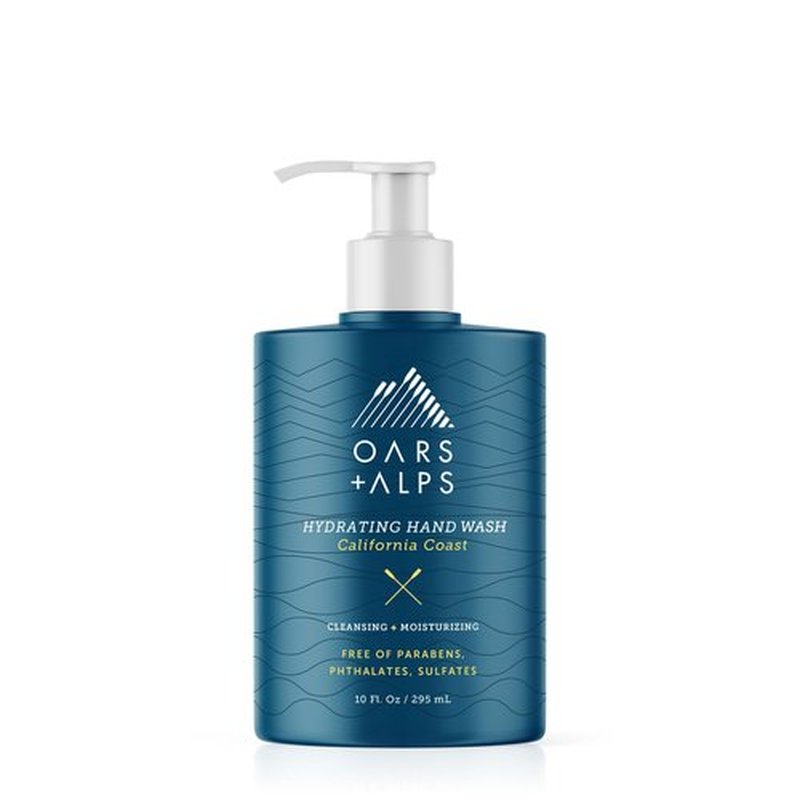 Oars + Alps Hydrating Liquid Hand Soap, Made with Coconut Oil & Aloe Vera to Moisturize Dry Hands, Gentle Hand Wash with Vitamin E, Cruelty Free, Paraben Free, California Coast Scent, 10oz